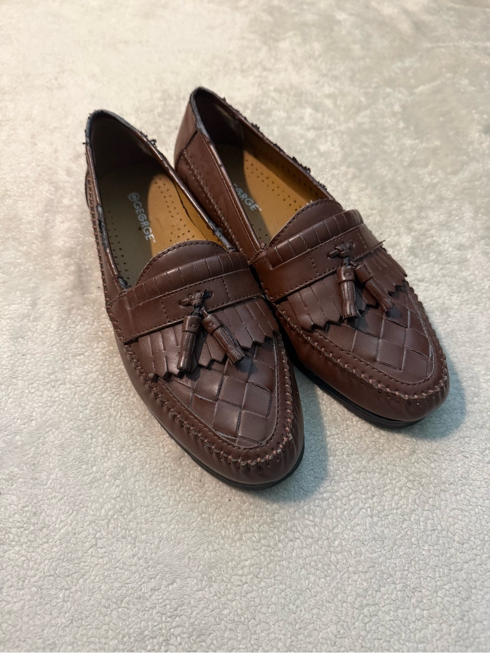 George Brown Woven Tassel Slip-On Loafers